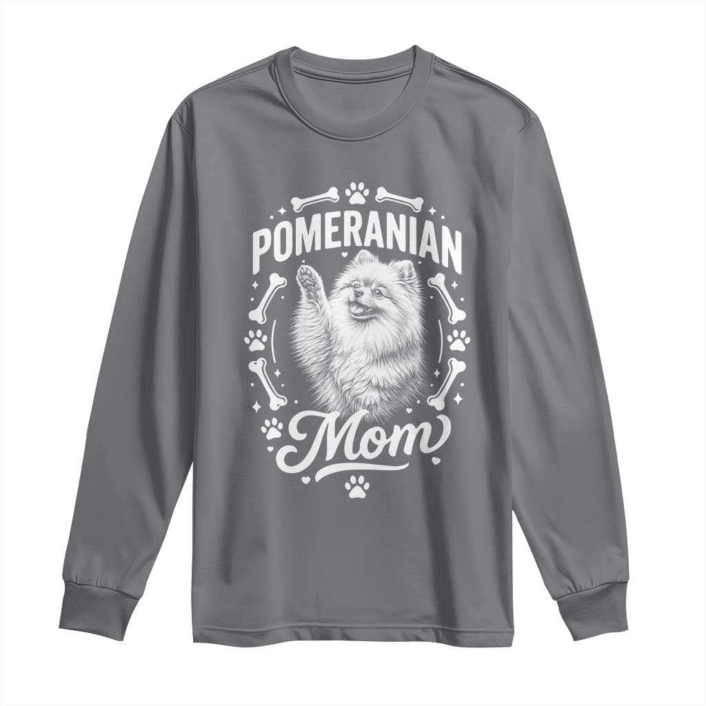 Vintage Pom Dog Mom Long Sleeve Shirt Pomeranian Lover Gift TS12 Charcoal Print Your Wear