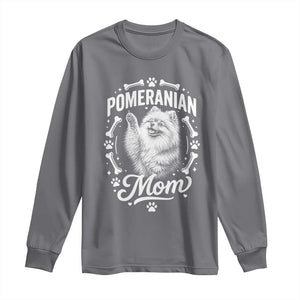 Vintage Pom Dog Mom Long Sleeve Shirt Pomeranian Lover Gift TS12 Charcoal Print Your Wear