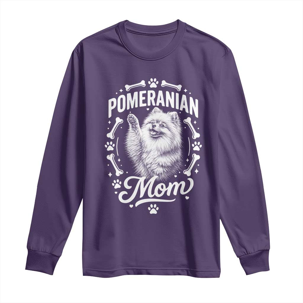Vintage Pom Dog Mom Long Sleeve Shirt Pomeranian Lover Gift TS12 Purple Print Your Wear