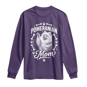 Vintage Pom Dog Mom Long Sleeve Shirt Pomeranian Lover Gift TS12 Purple Print Your Wear