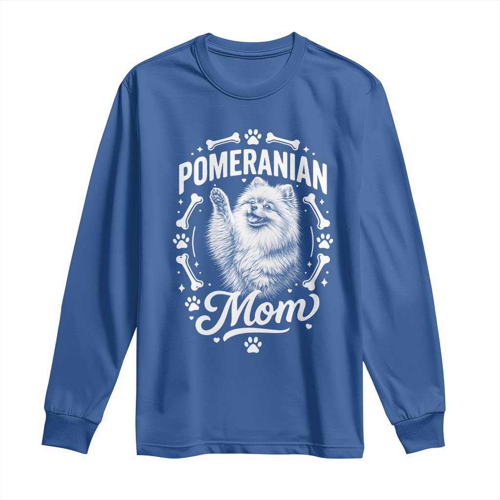Vintage Pom Dog Mom Long Sleeve Shirt Pomeranian Lover Gift TS12 Royal Blue Print Your Wear