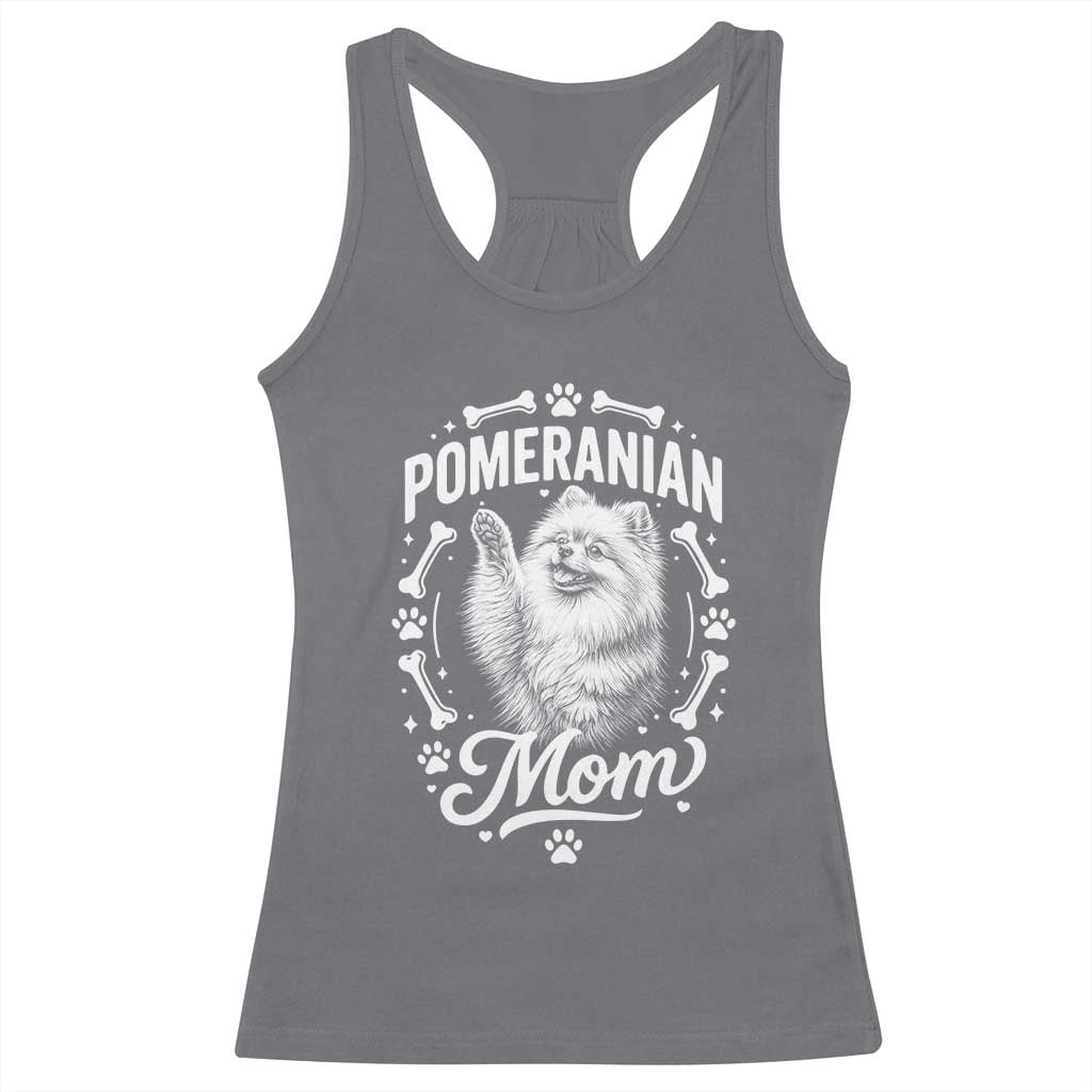 Vintage Pom Dog Mom Racerback Tank Top Pomeranian Lover Gift TS12 Charcoal Print Your Wear