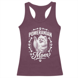 Vintage Pom Dog Mom Racerback Tank Top Pomeranian Lover Gift TS12 Maroon Print Your Wear