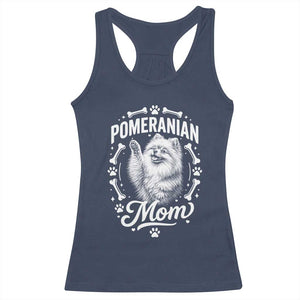 Vintage Pom Dog Mom Racerback Tank Top Pomeranian Lover Gift TS12 Navy Print Your Wear
