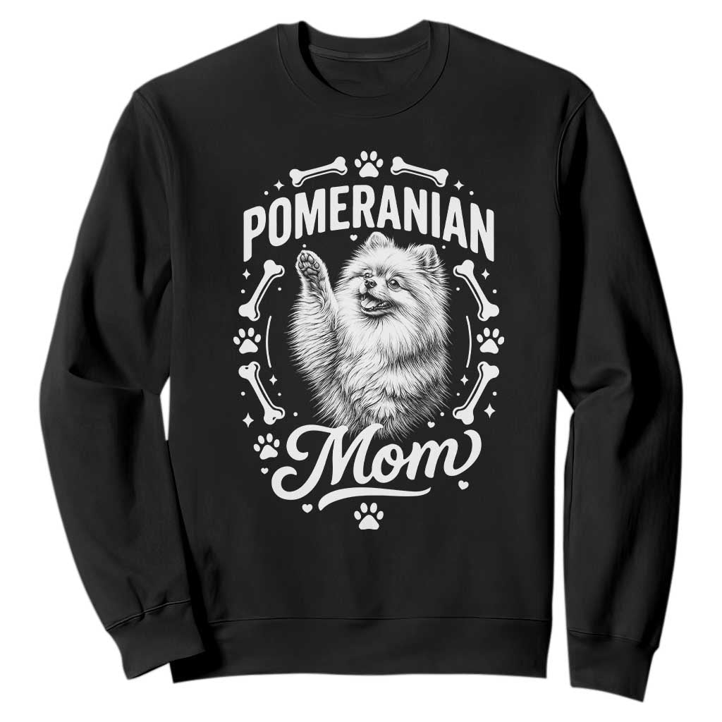 Vintage Pom Dog Mom Sweatshirt Pomeranian Lover Gift TS12 Black Print Your Wear