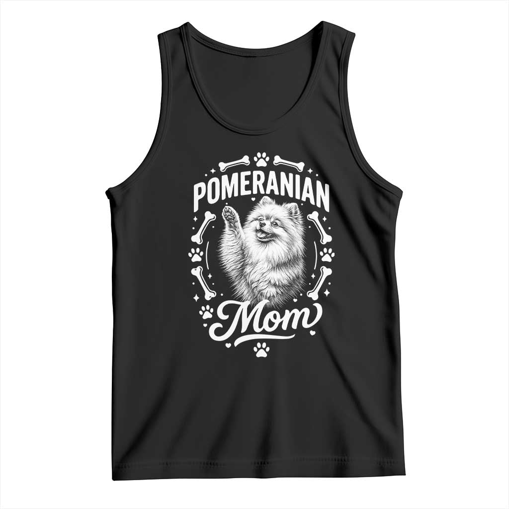 Vintage Pom Dog Mom Tank Top Pomeranian Lover Gift TS12 Black Print Your Wear