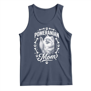 Vintage Pom Dog Mom Tank Top Pomeranian Lover Gift TS12 Navy Print Your Wear
