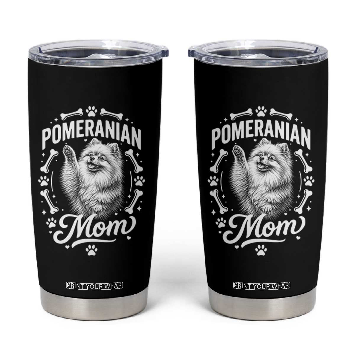 Vintage Pom Dog Mom Tumbler Cup Pomeranian Lover Gift TS12 Black Print Your Wear