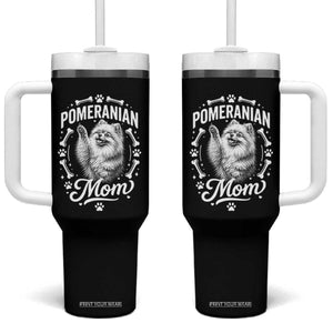 Vintage Pom Dog Mom Tumbler With Handle Pomeranian Lover Gift TS12 One Size: 40 oz Black Print Your Wear