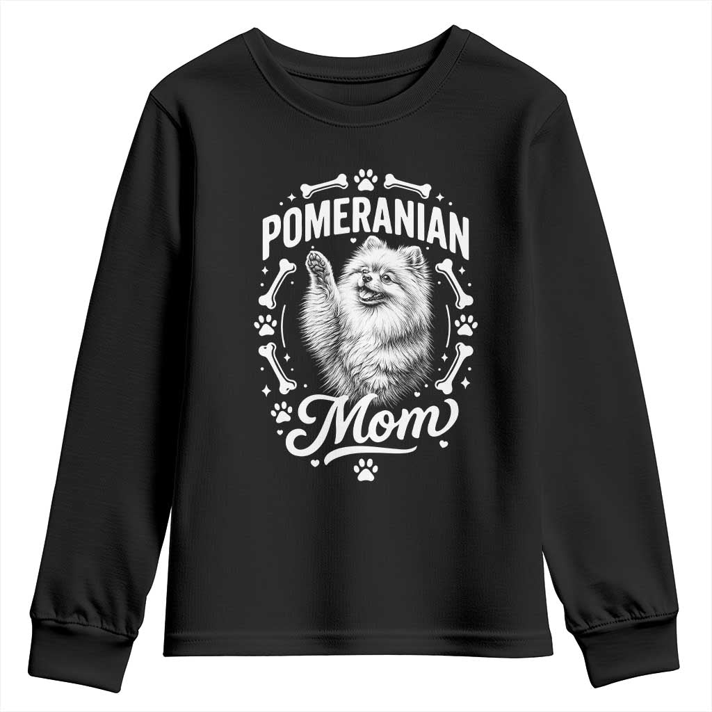 Vintage Pom Dog Mom Youth Sweatshirt Pomeranian Lover Gift TS12 Black Print Your Wear