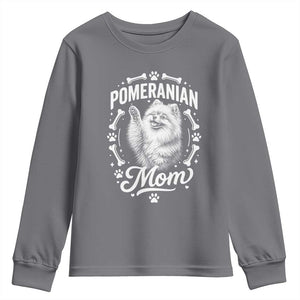 Vintage Pom Dog Mom Youth Sweatshirt Pomeranian Lover Gift TS12 Charcoal Print Your Wear