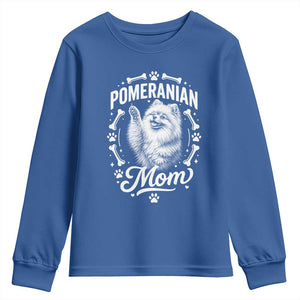 Vintage Pom Dog Mom Youth Sweatshirt Pomeranian Lover Gift TS12 Royal Blue Print Your Wear