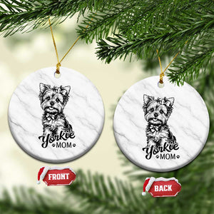 Yorkshire Terrier Mom Ceramic Ornament Cute Yorkie Mama Puppy Gift TS12 1pc White Marble Print Your Wear
