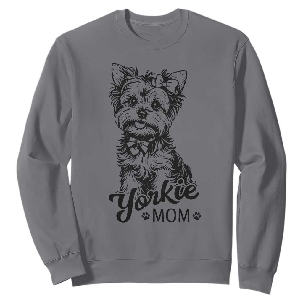 Yorkshire Terrier Mom Sweatshirt Cute Yorkie Mama Puppy Gift TS12 Charcoal Print Your Wear