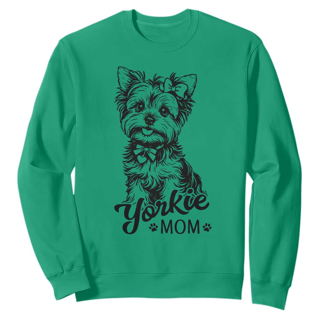 Yorkshire Terrier Mom Sweatshirt Cute Yorkie Mama Puppy Gift TS12 Irish Green Print Your Wear