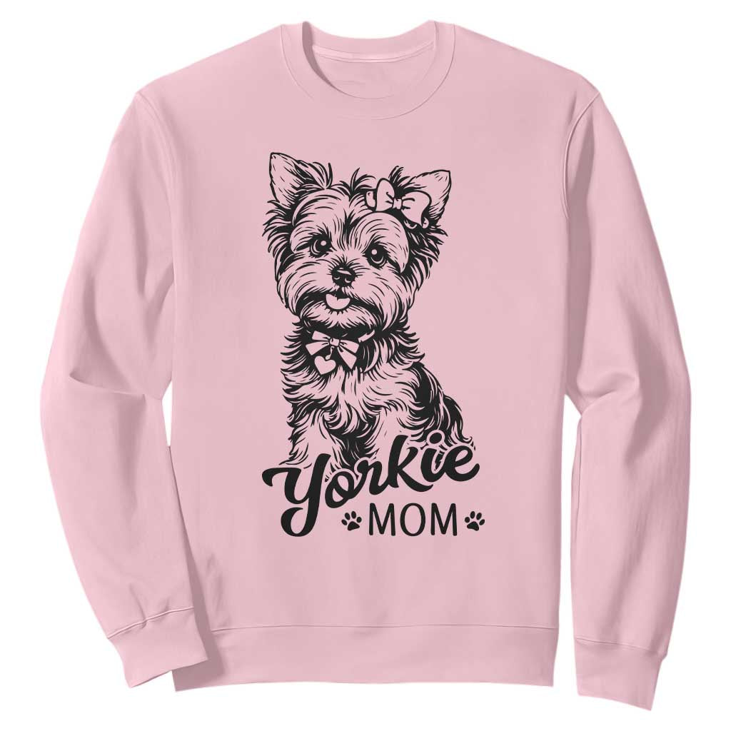 Yorkshire Terrier Mom Sweatshirt Cute Yorkie Mama Puppy Gift TS12 Light Pink Print Your Wear