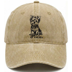 Yorkshire Terrier Mom Washed Cotton Baseball Cap Cute Yorkie Mama Puppy Gift TS12 Print Your Wear