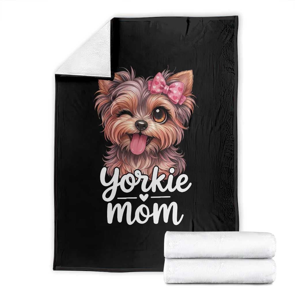 Yorkshire Terrier Dog Mom Throw Blanket Cute Yorkie Puppy Gift TS12 Black Print Your Wear