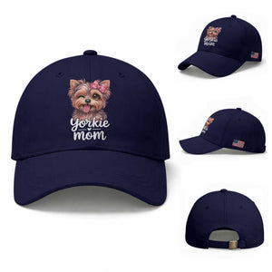 Yorkshire Terrier Dog Mom Baseball Cap Cute Yorkie Puppy Gift TS12 Baseball Cap Universal Fit Dark Blue Print Your Wear