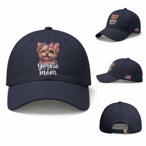 Yorkshire Terrier Dog Mom Baseball Cap Cute Yorkie Puppy Gift TS12 Baseball Cap Universal Fit Navy Print Your Wear