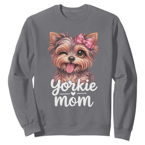 Yorkshire Terrier Dog Mom Sweatshirt Cute Yorkie Puppy Gift TS12 Charcoal Print Your Wear