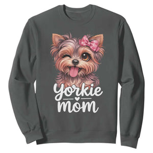 Yorkshire Terrier Dog Mom Sweatshirt Cute Yorkie Puppy Gift TS12 Dark Heather Print Your Wear