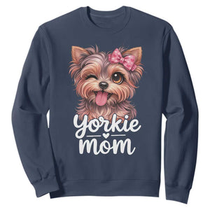 Yorkshire Terrier Dog Mom Sweatshirt Cute Yorkie Puppy Gift TS12 Navy Print Your Wear