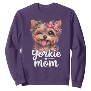 Yorkshire Terrier Dog Mom Sweatshirt Cute Yorkie Puppy Gift TS12 Purple Print Your Wear