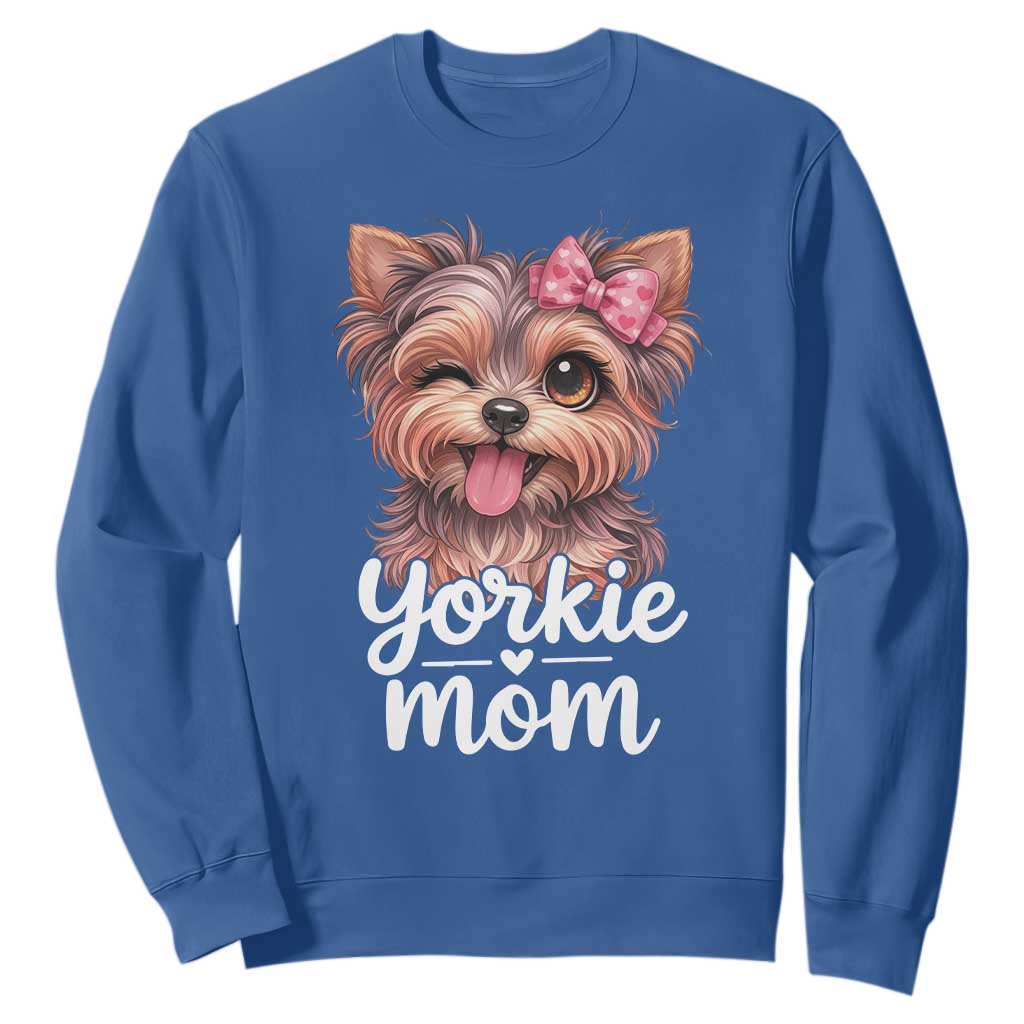 Yorkshire Terrier Dog Mom Sweatshirt Cute Yorkie Puppy Gift TS12 Royal Blue Print Your Wear