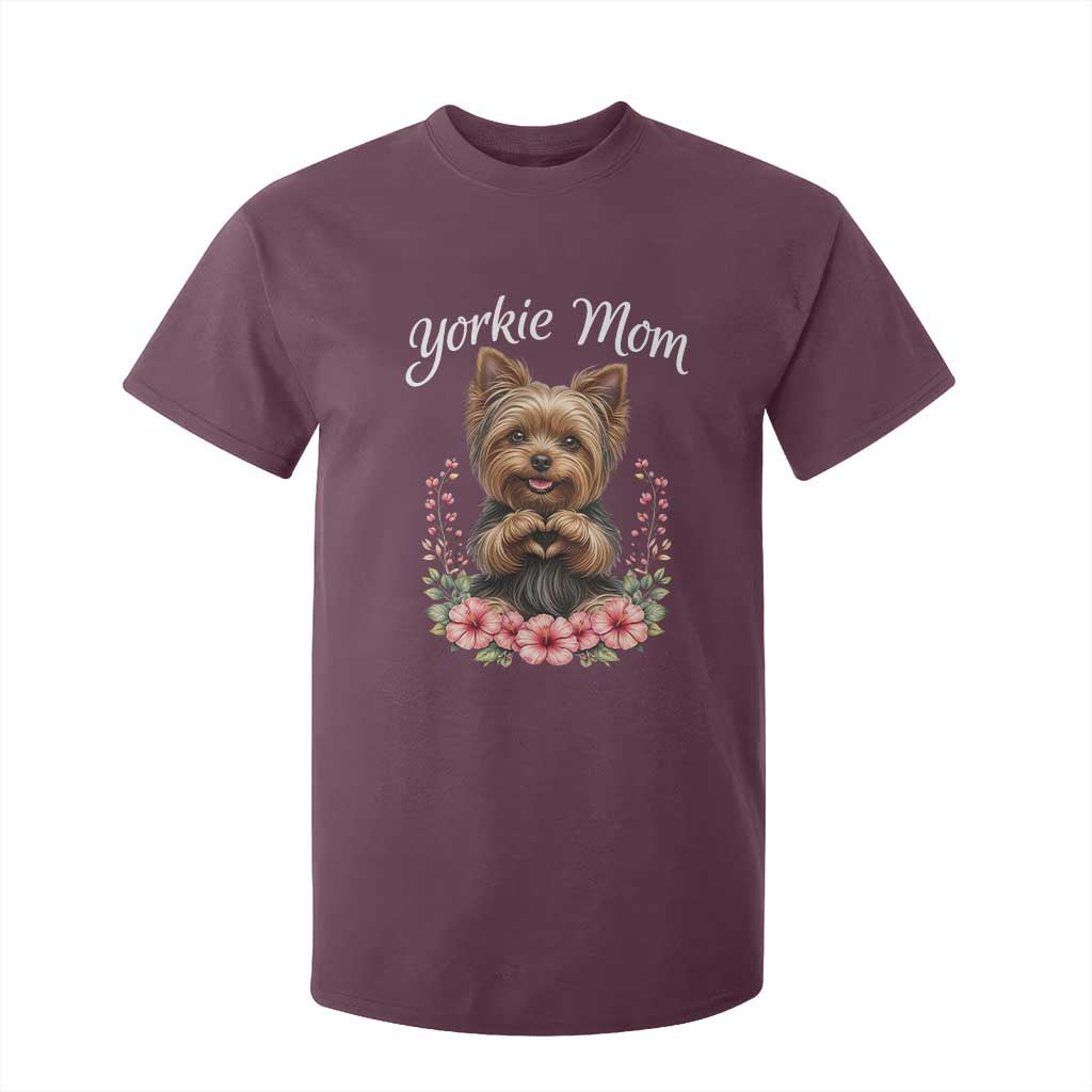 Cute Yorkie Mama T Shirt For Kid Yorkshire Terrier Dog Lover TS12 Maroon Print Your Wear