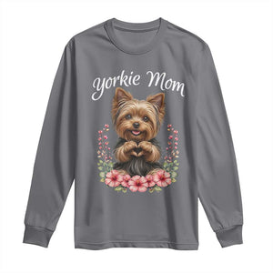 Cute Yorkie Mama Long Sleeve Shirt Yorkshire Terrier Dog Lover TS12 Charcoal Print Your Wear