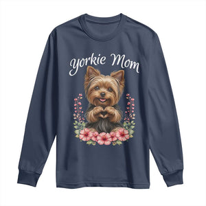 Cute Yorkie Mama Long Sleeve Shirt Yorkshire Terrier Dog Lover TS12 Navy Print Your Wear