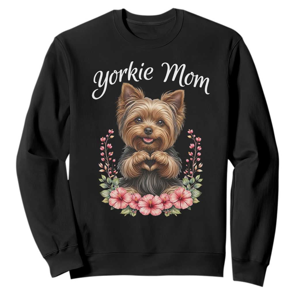 Cute Yorkie Mama Sweatshirt Yorkshire Terrier Dog Lover TS12 Black Print Your Wear