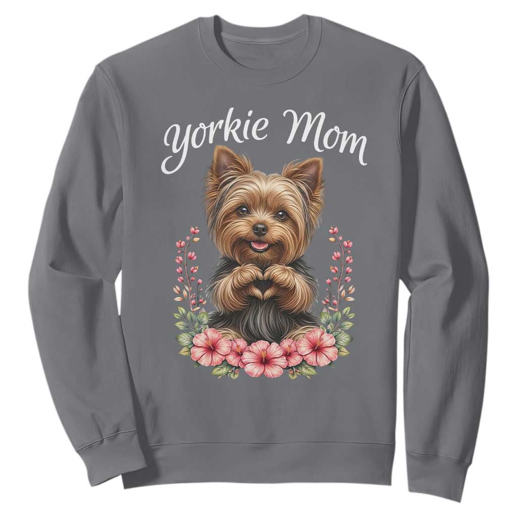 Cute Yorkie Mama Sweatshirt Yorkshire Terrier Dog Lover TS12 Charcoal Print Your Wear