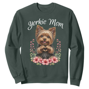 Cute Yorkie Mama Sweatshirt Yorkshire Terrier Dog Lover TS12 Dark Forest Green Print Your Wear