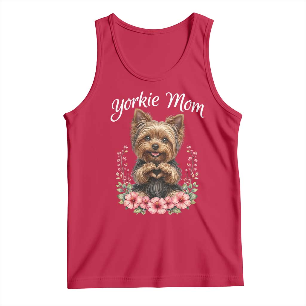 Cute Yorkie Mama Tank Top Yorkshire Terrier Dog Lover TS12 Red Print Your Wear