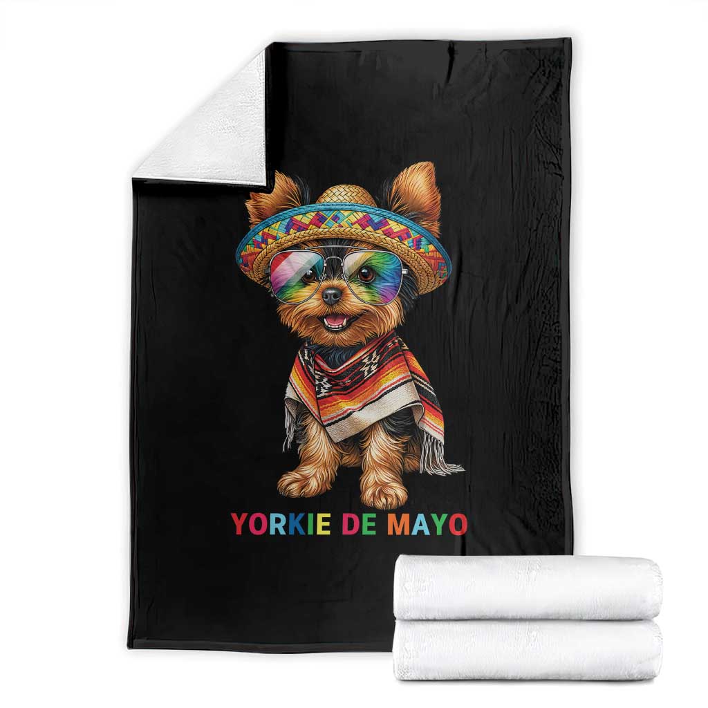 Yorkie De Mayo Throw Blanket Cinco De Mayo Dog Lover TS12 Black Print Your Wear