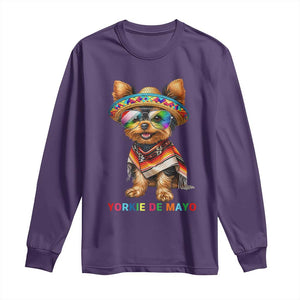 Yorkie De Mayo Long Sleeve Shirt Cinco De Mayo Dog Lover TS12 Purple Print Your Wear