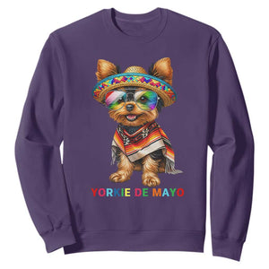 Yorkie De Mayo Sweatshirt Cinco De Mayo Dog Lover TS12 Purple Print Your Wear