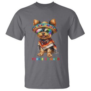 Yorkie De Mayo T Shirt Cinco De Mayo Dog Lover TS12 Charcoal Print Your Wear
