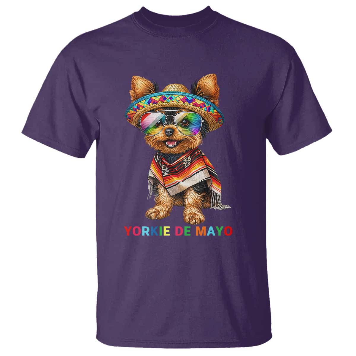 Yorkie De Mayo T Shirt Cinco De Mayo Dog Lover TS12 Purple Print Your Wear