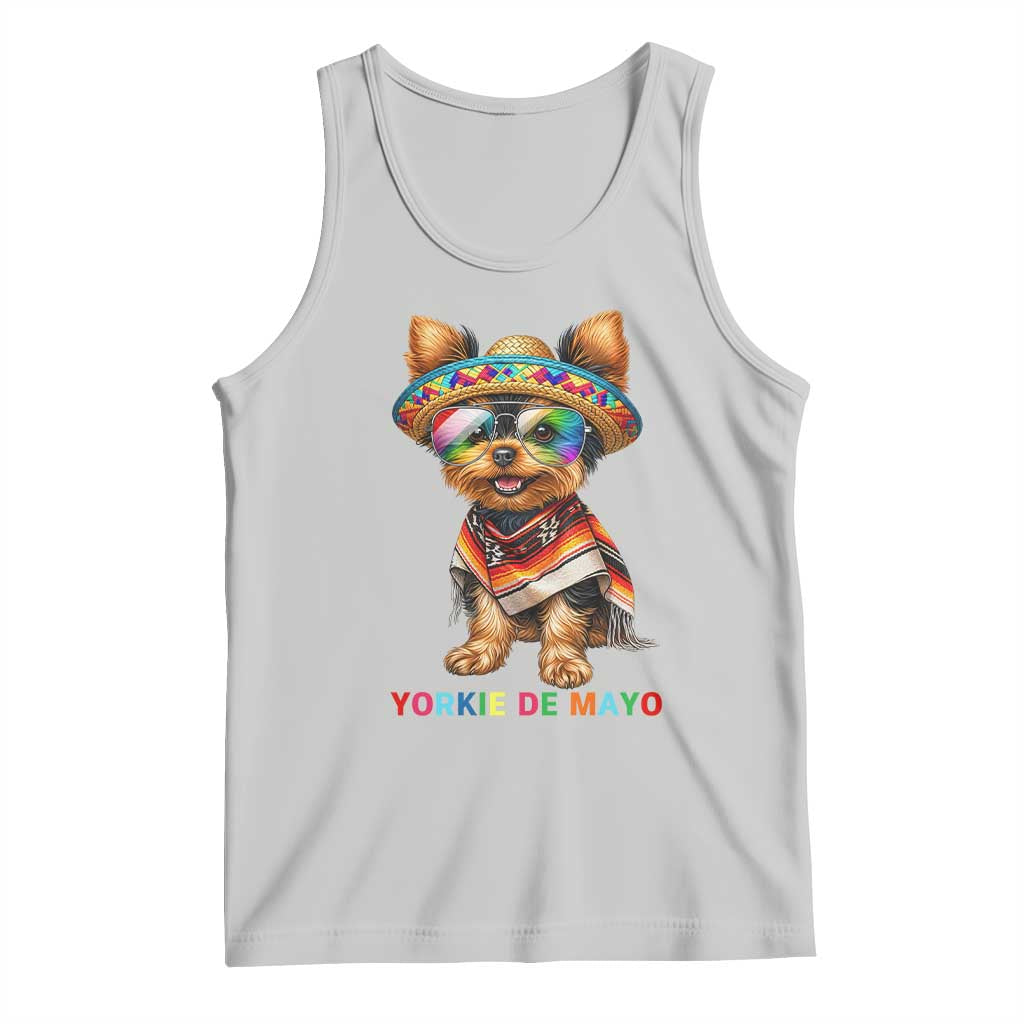 Yorkie De Mayo Tank Top Cinco De Mayo Dog Lover TS12 Ash Print Your Wear