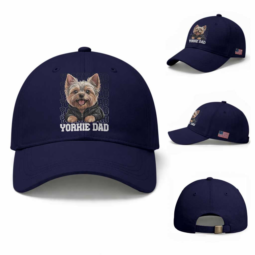 Proud Yorkshire Terrier Dad Baseball Cap Fathers Day Dog Lover Gift TS12 Baseball Cap Universal Fit Dark Blue Print Your Wear