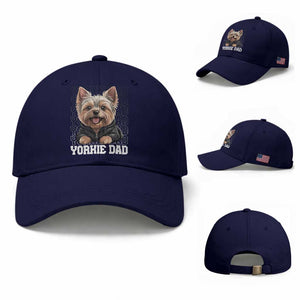 Proud Yorkshire Terrier Dad Baseball Cap Fathers Day Dog Lover Gift TS12 Baseball Cap Universal Fit Dark Blue Print Your Wear