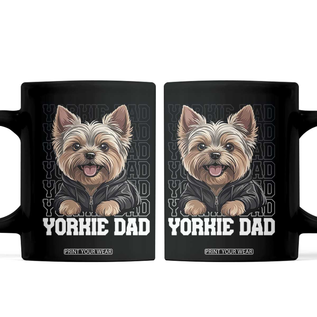 Proud Yorkshire Terrier Dad Coffee Mug Fathers Day Dog Lover Gift TS12 Black Print Your Wear