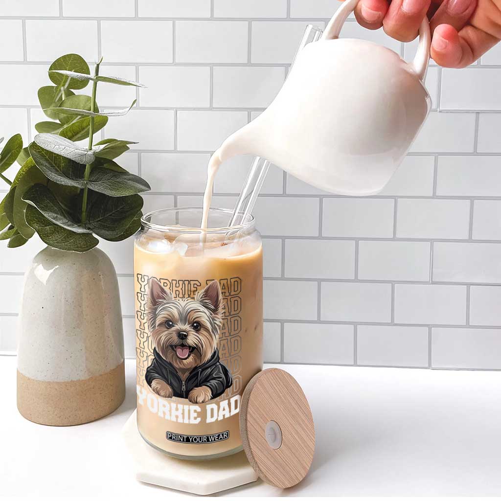 Proud Yorkshire Terrier Dad Glass Can Fathers Day Dog Lover Gift TS12 Print Your Wear