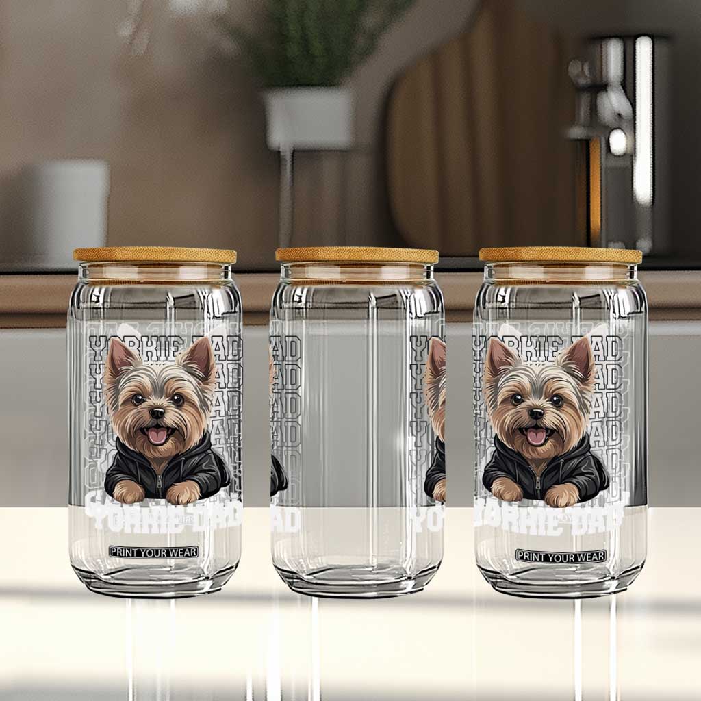 Proud Yorkshire Terrier Dad Glass Can Fathers Day Dog Lover Gift TS12 Print Your Wear