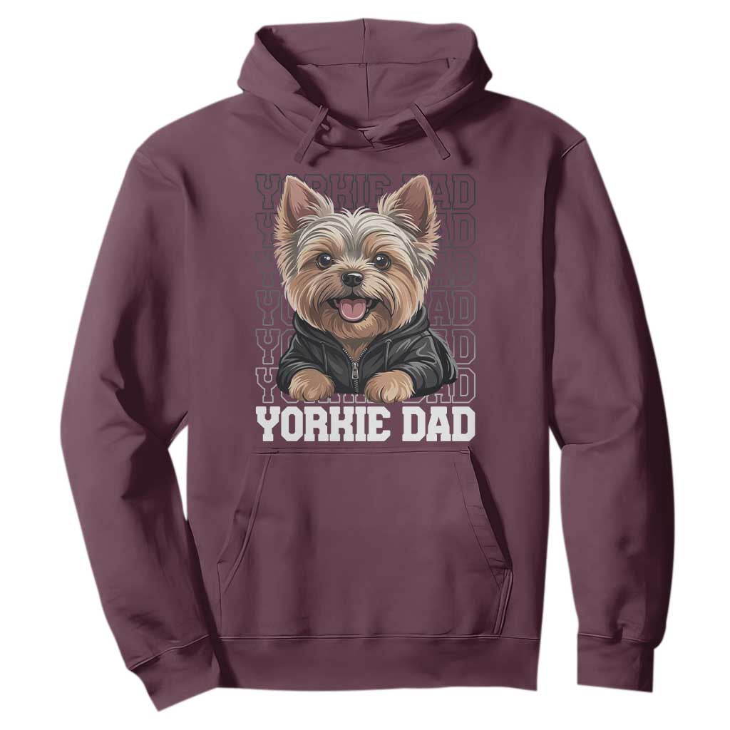 Proud Yorkshire Terrier Dad Hoodie Fathers Day Dog Lover Gift TS12 Maroon Print Your Wear