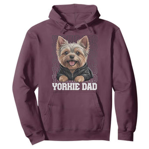 Proud Yorkshire Terrier Dad Hoodie Fathers Day Dog Lover Gift TS12 Maroon Print Your Wear