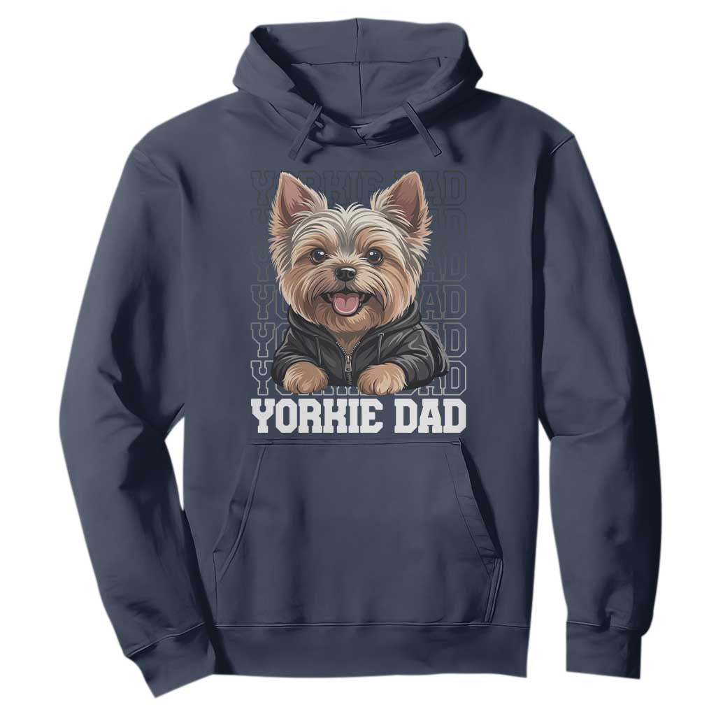 Proud Yorkshire Terrier Dad Hoodie Fathers Day Dog Lover Gift TS12 Navy Print Your Wear